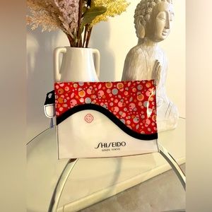 Brand New Shiseido Red and White Bubbles Makeup Bag